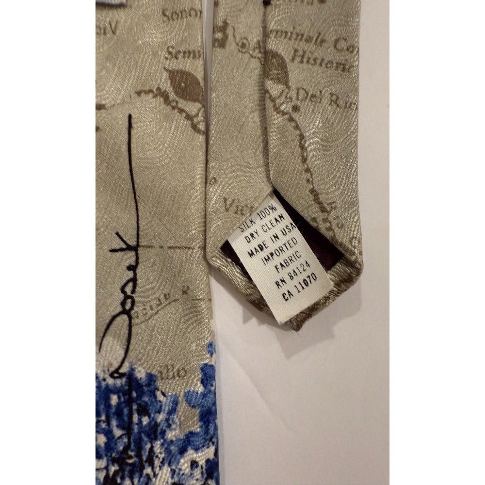 RM STYLE 1999 Vintage Flag And Blue Bonnets 100% Silk Tie - Picture 3 of 4